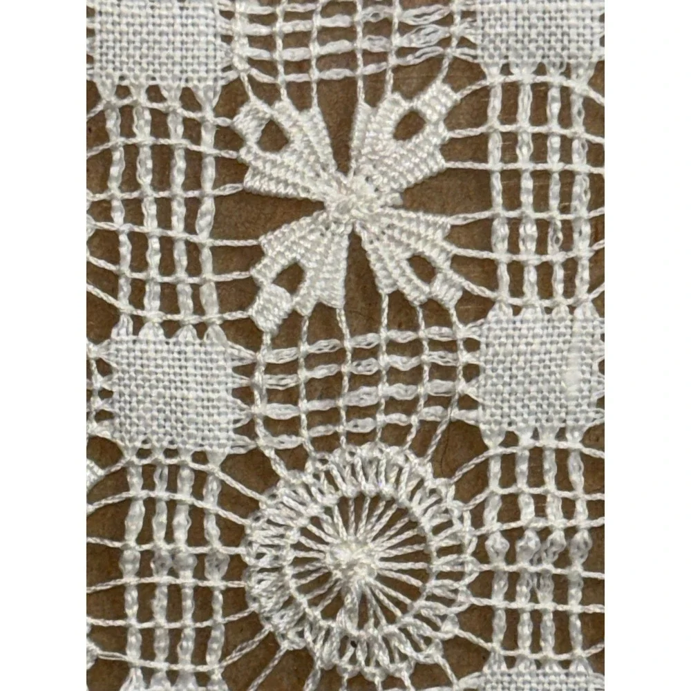 Vintage Handmade Battenberg Lace Lefkara Like Centerpiece Embroidery Cottagecore